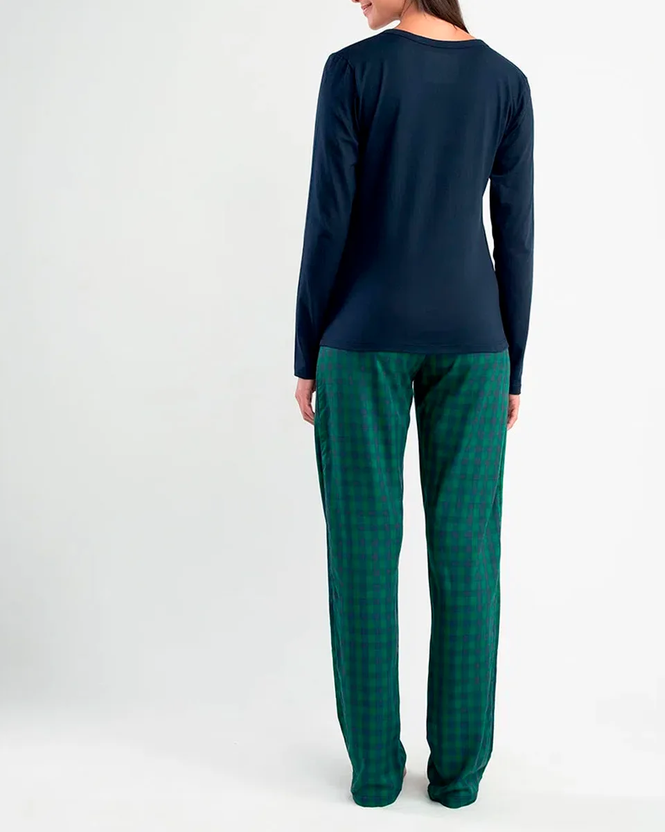 She pijama blusa ml e calca longa 870.08 — VERDE MEDIO (foto 2)