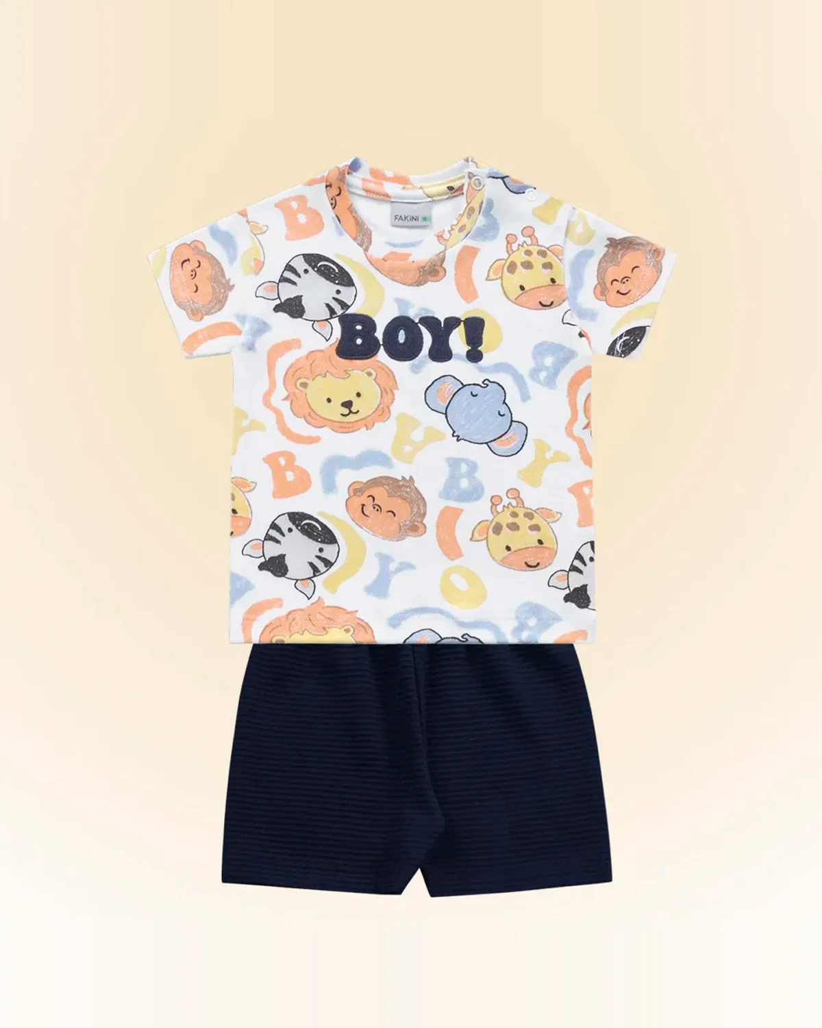 Fakini conjunto camiseta e bermuda em malha 10.24.02064 — BRANCO/MARINHO (foto 1)