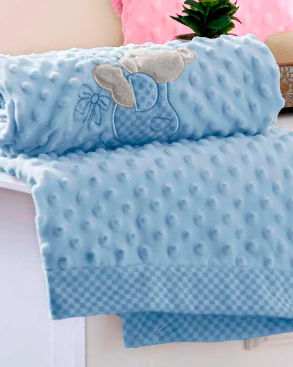 Jolitex edredom baby bordado com aplique — AZUL (foto 1)