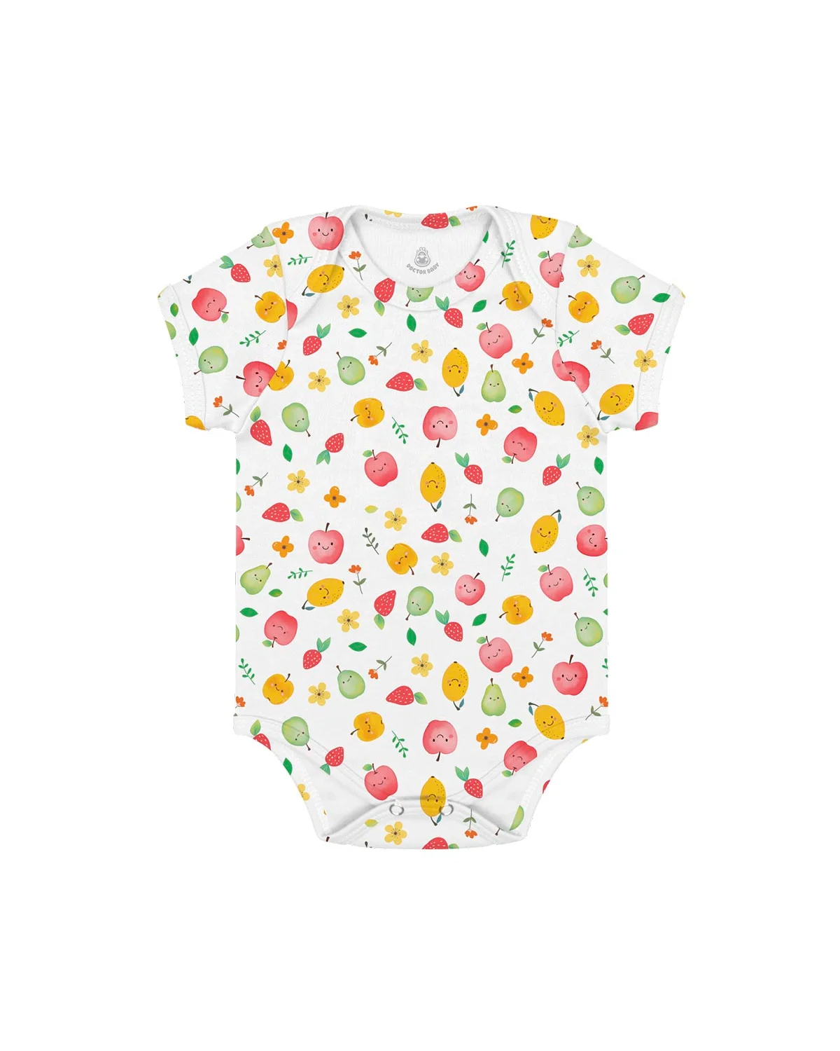 Doctor baby body manga curta feminino estampa digital — FRUTINHAS (foto 1)