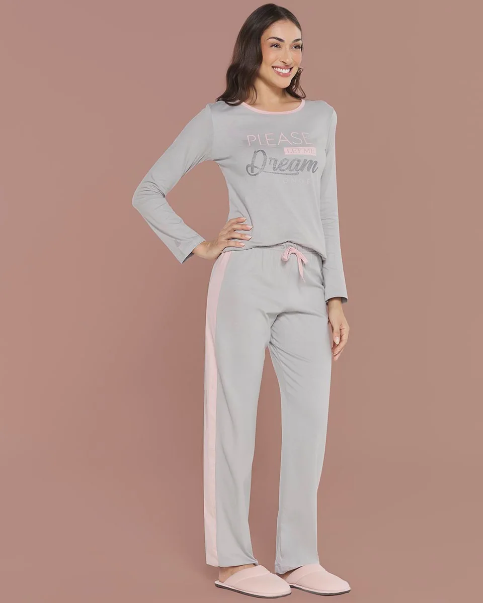 Sensare pijama dream longo fem adulto — ROSA QUARTZ/GELO (foto 1)