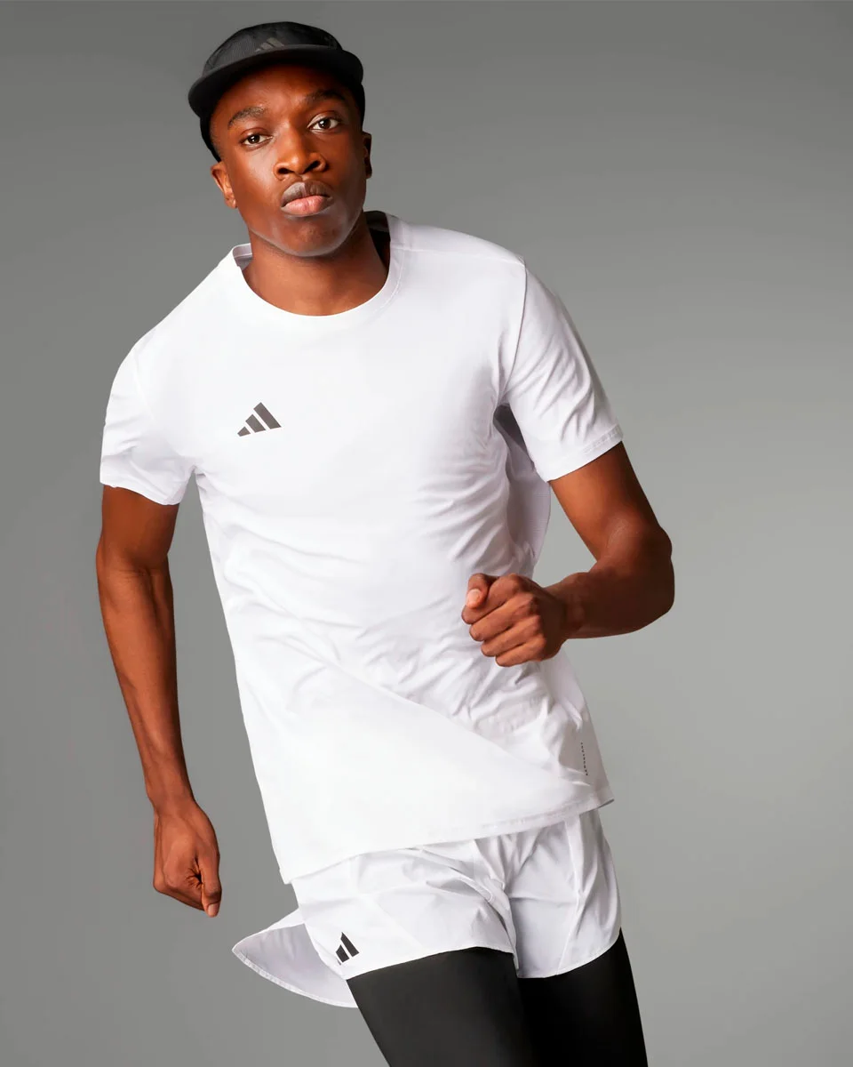 Adidas camiseta corrida adizero essentials in1157 — BRANCO (foto 2)