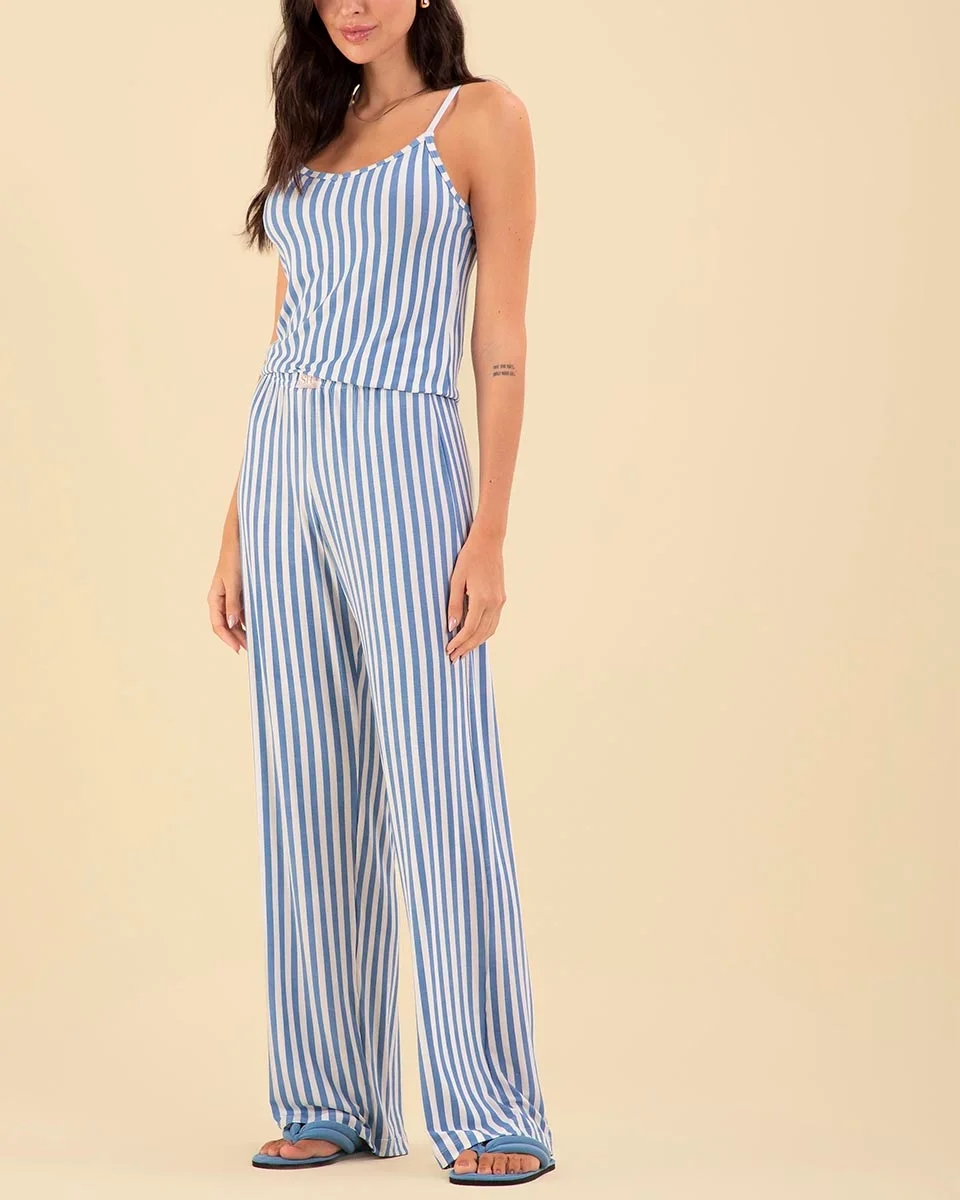 Sensare pijama beach feminino ad estampado 140136 — LISTRADO AZUL/BRANCO (foto 1)