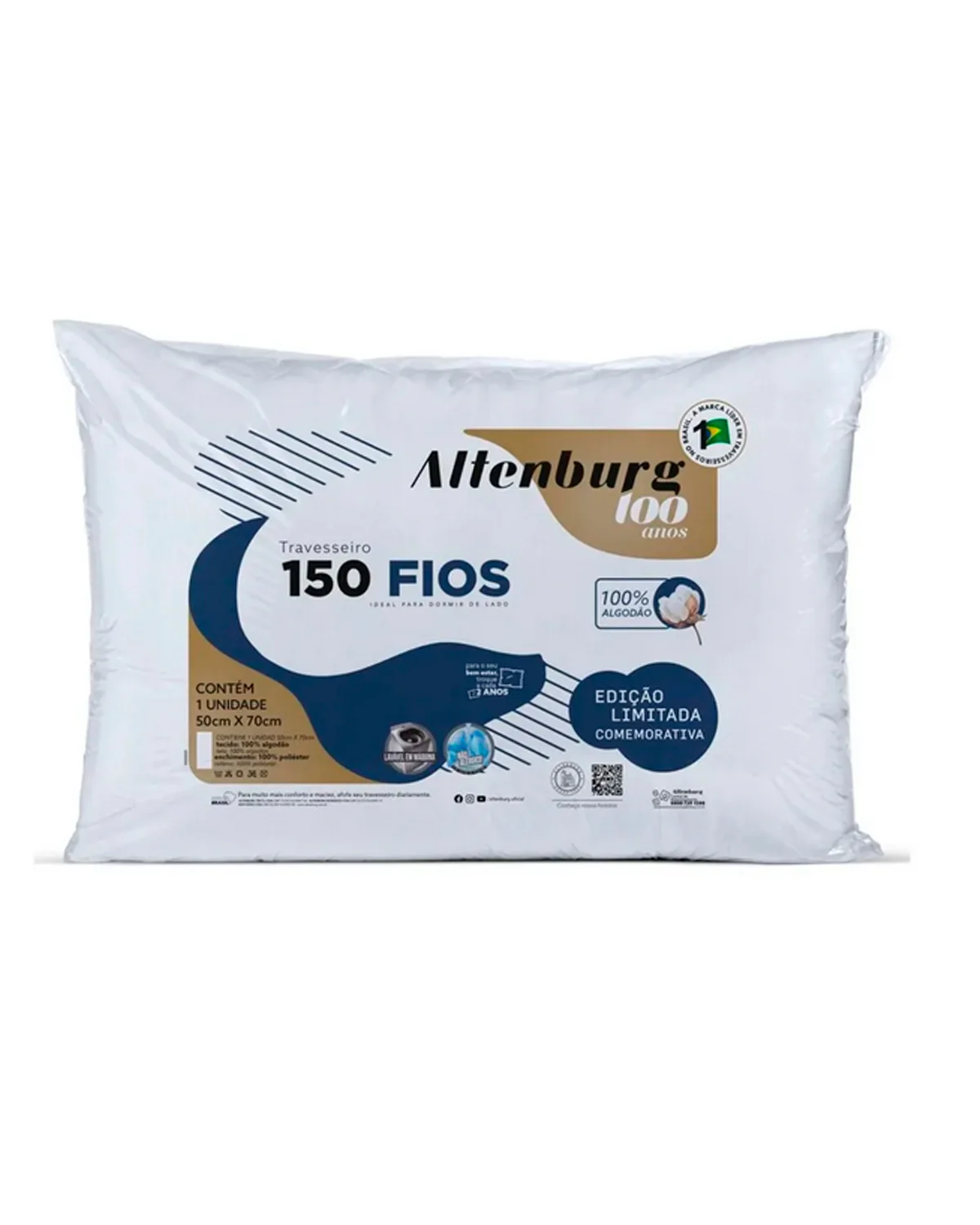 Altenburg travesseiro 150 fios - 100 ano — BRANCO (foto 1)