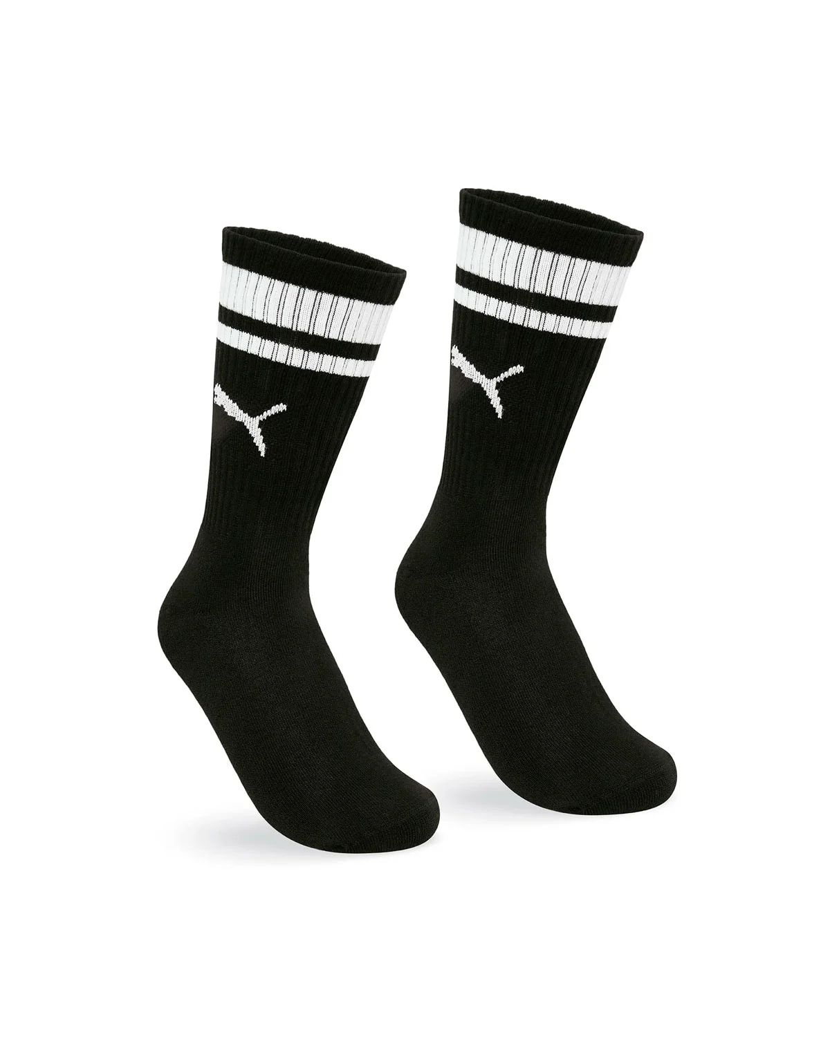Puma meia esportiva feminina cano longo — PRETO/BRANCO (foto 1)