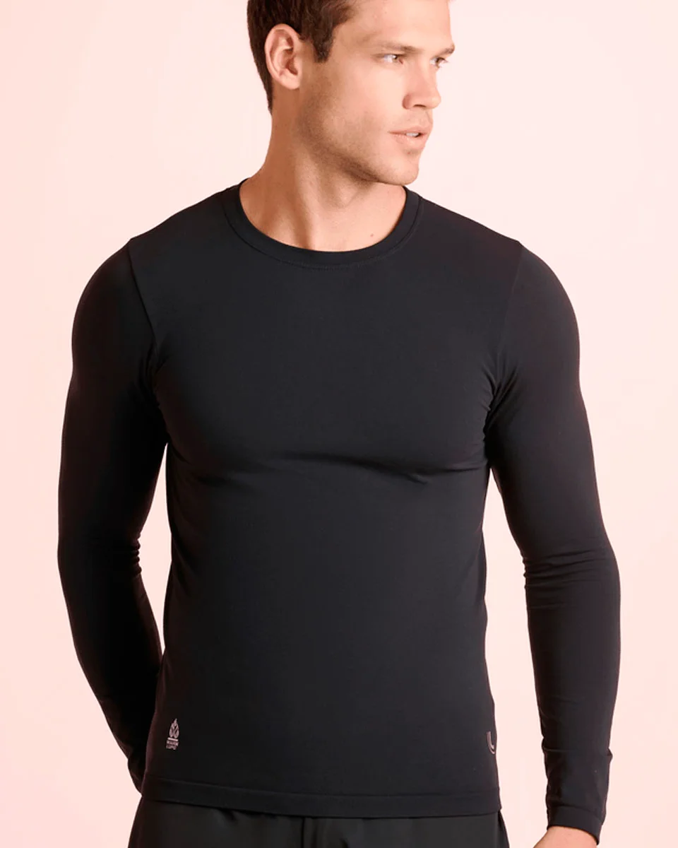 Lupo camiseta am under. warm 70661-001 — PRETA (foto 3)