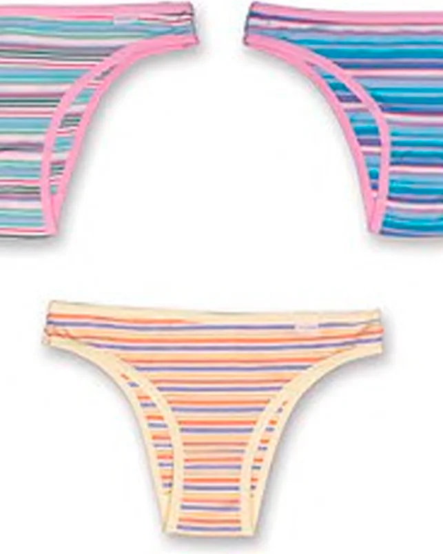 Moderna kit calcinha cotton vies 3 pecas — LISTRADO (foto 1)