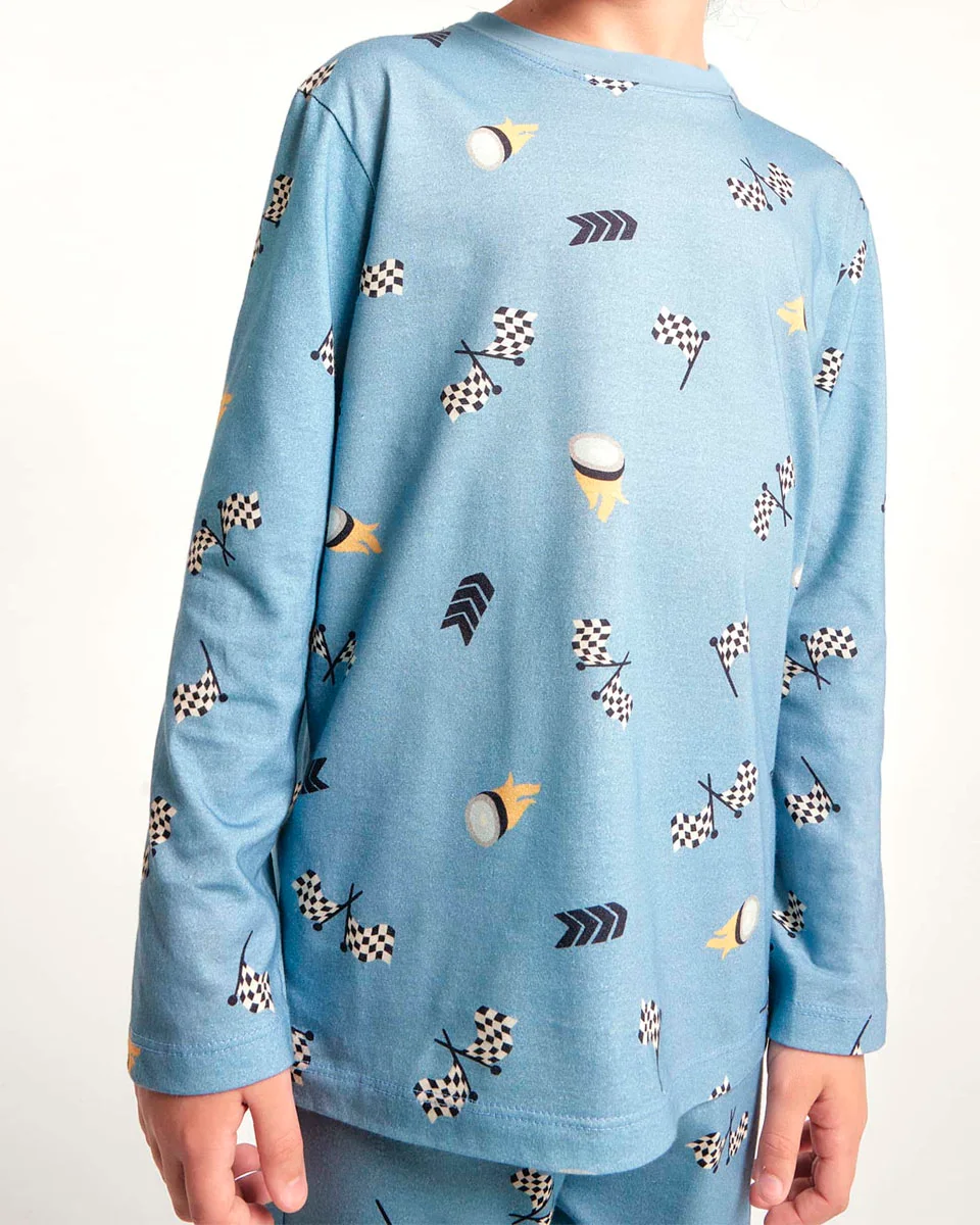 Hering kids pijama manga longa masculino infantil 56kz — AZUL (foto 4)