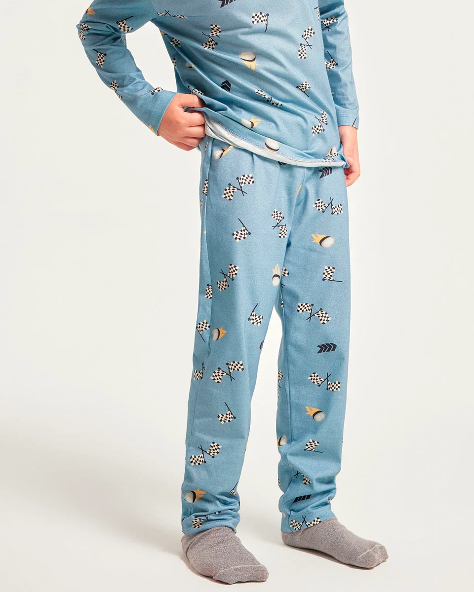 Hering kids pijama manga longa masculino infantil 56kz — AZUL (foto 3)
