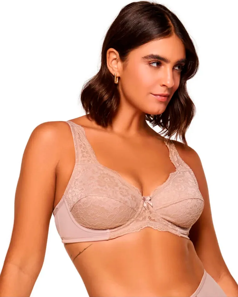 Liebe sutia 1/2 taca em microfibra e renda — CHOCOLATE (foto 1)