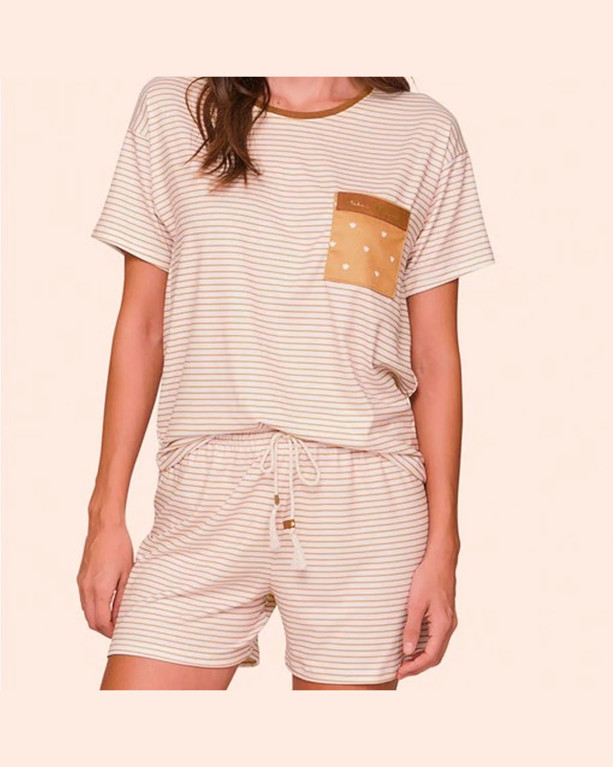 Lua luá pijama curto shali — OFF/AMARELO (foto 3)