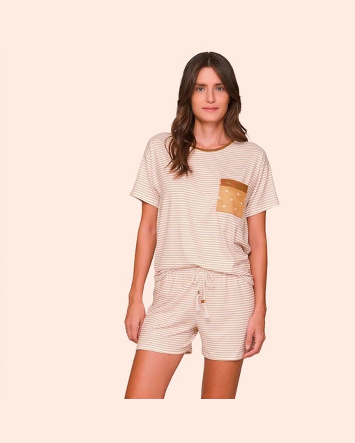 Lua luá pijama curto shali — OFF/AMARELO (foto 1)