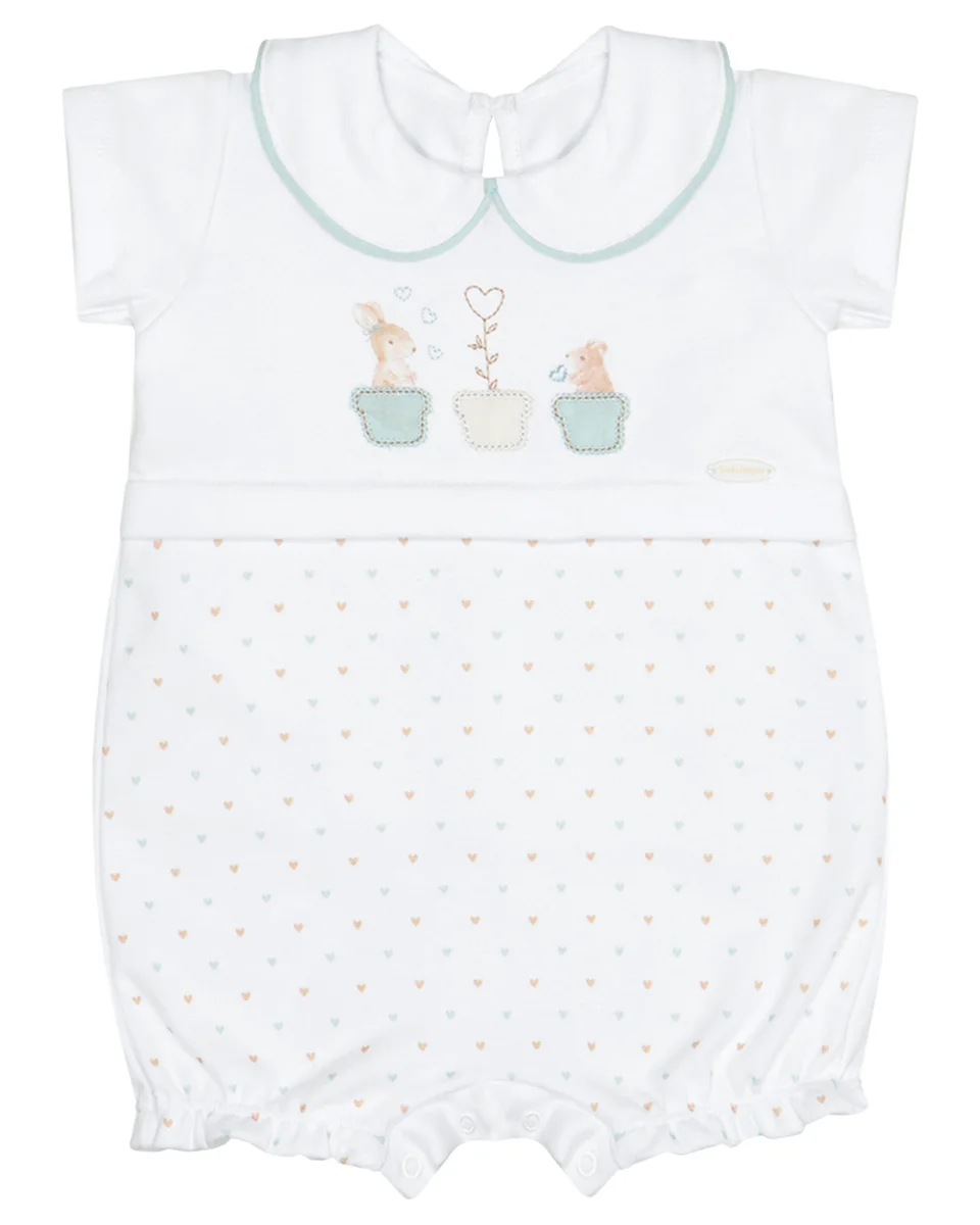 Sonho magico macacao curto suedine heart — BRANCO/ESTAMPADO (foto 1)