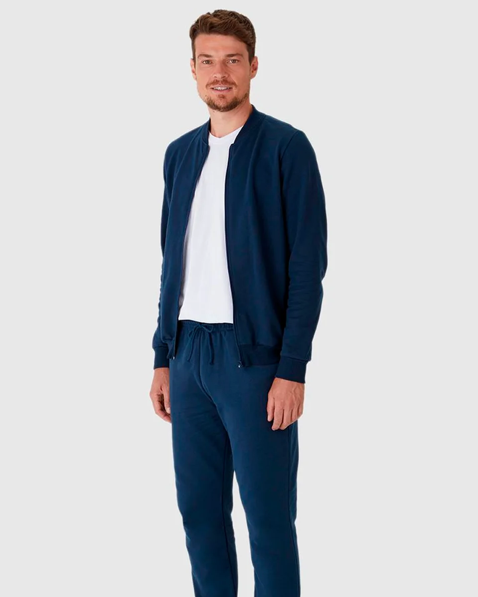 Malwee calca tradicional masculina bolso faca em moletom flanelado 1000006672 — AZUL MARINHO (foto 1)