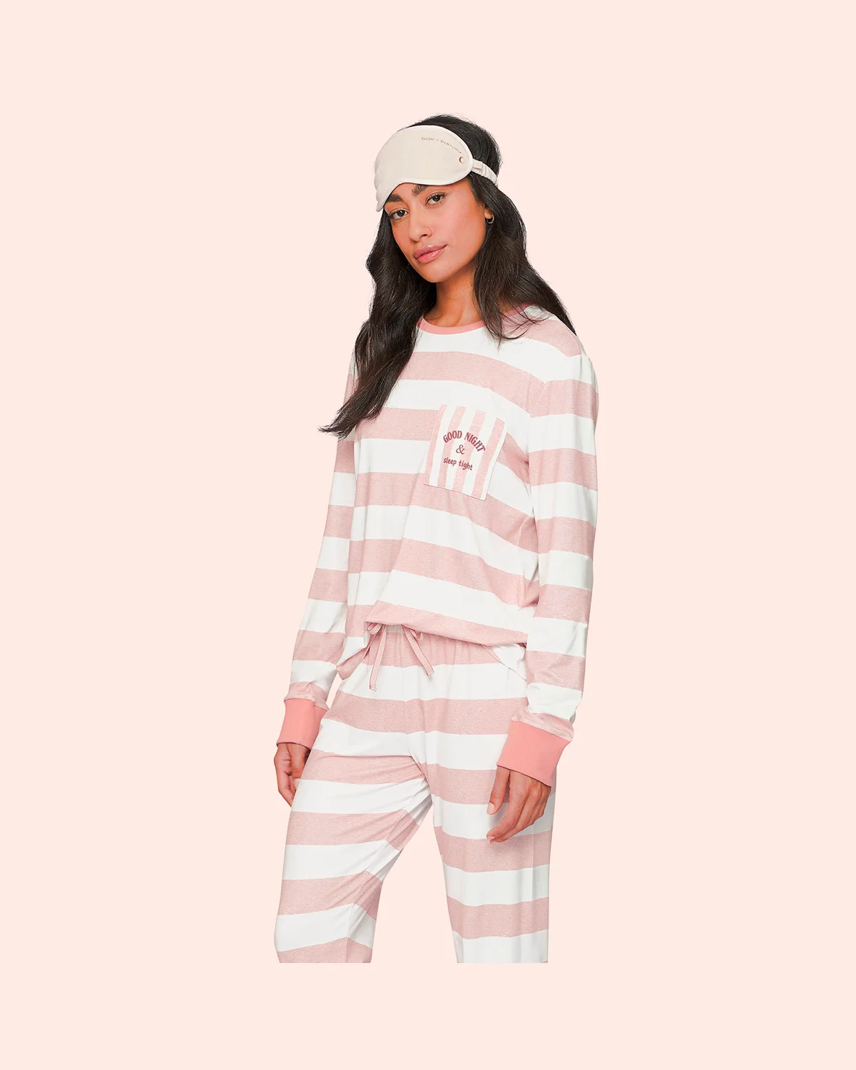 Lua luá pijama jogger harmony — ROSA/BRANCO (foto 1)