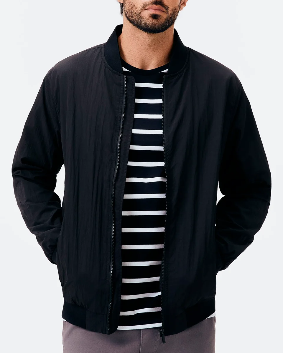 Hering jaqueta masculina bomber em nylon lz7u — PRETO (foto 2)