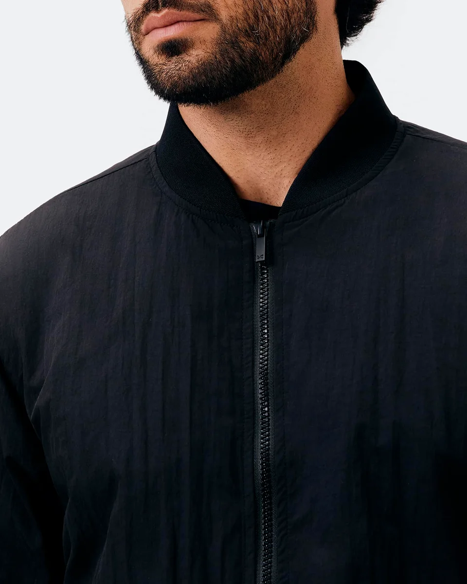 Hering jaqueta masculina bomber em nylon lz7u — PRETO (foto 3)