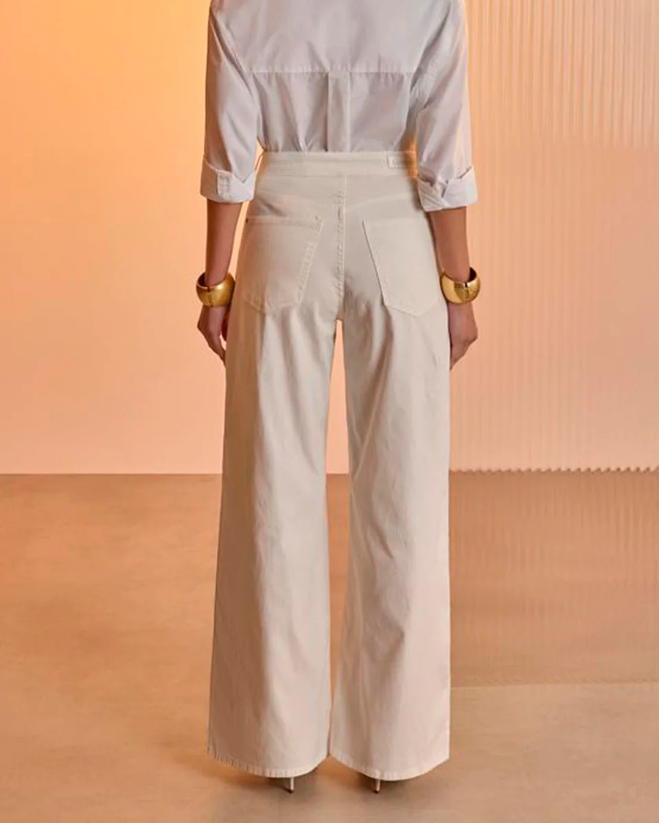 Lunender calca sarja com elastano j6792 — OFF WHITE (foto 3)