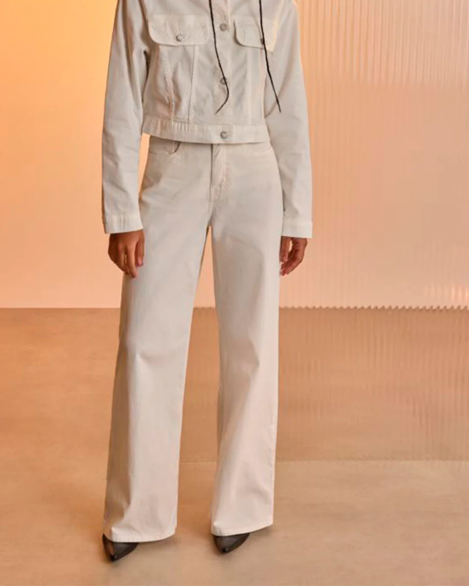 Lunender calca sarja com elastano j6792 — OFF WHITE (foto 2)
