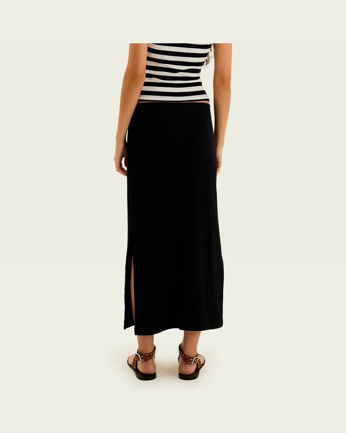 Hering saia midi feminina — PRETO (foto 3)