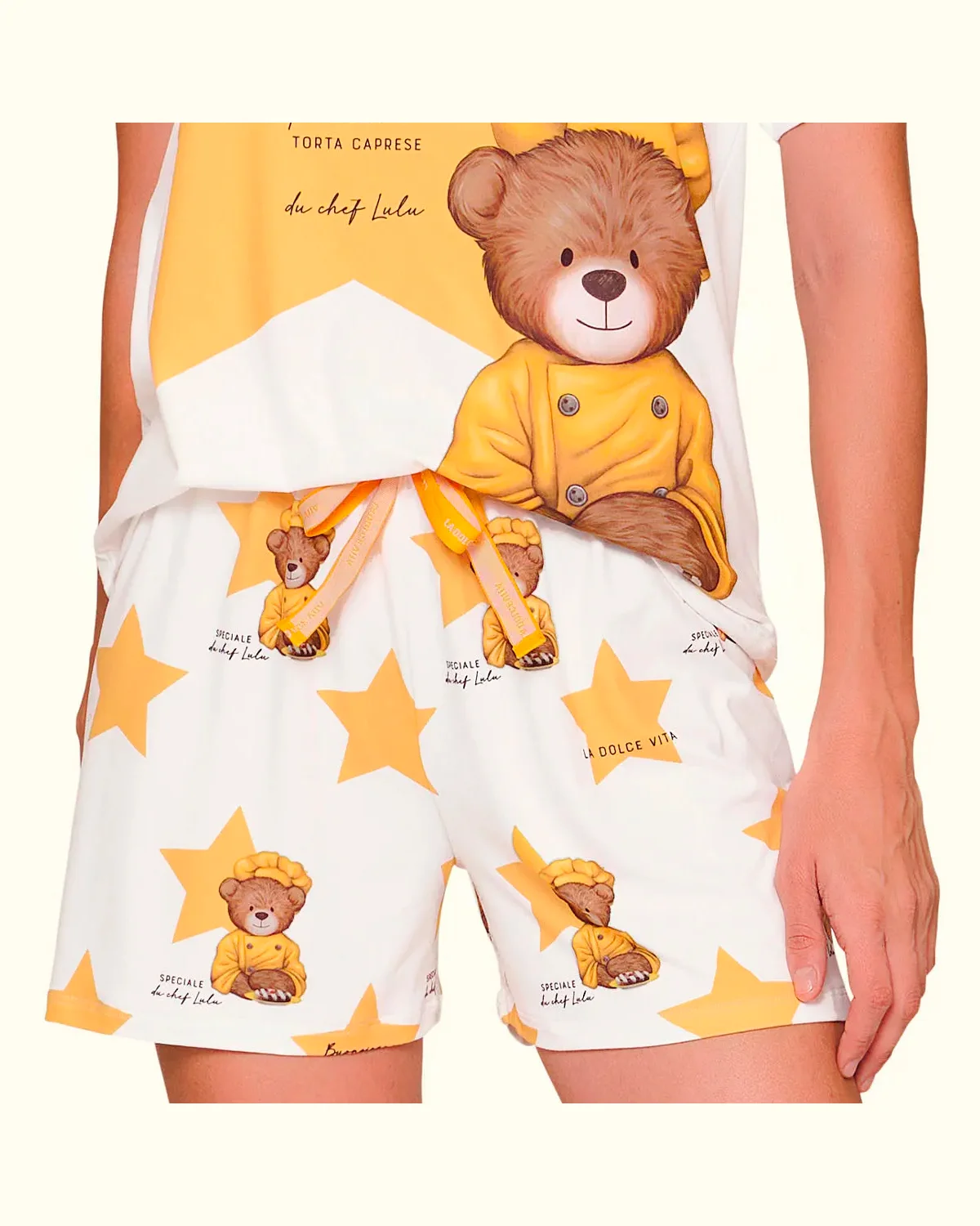 Lua luá pijama curto speciale du chef — OFF WHITE/AMARELO (foto 2)