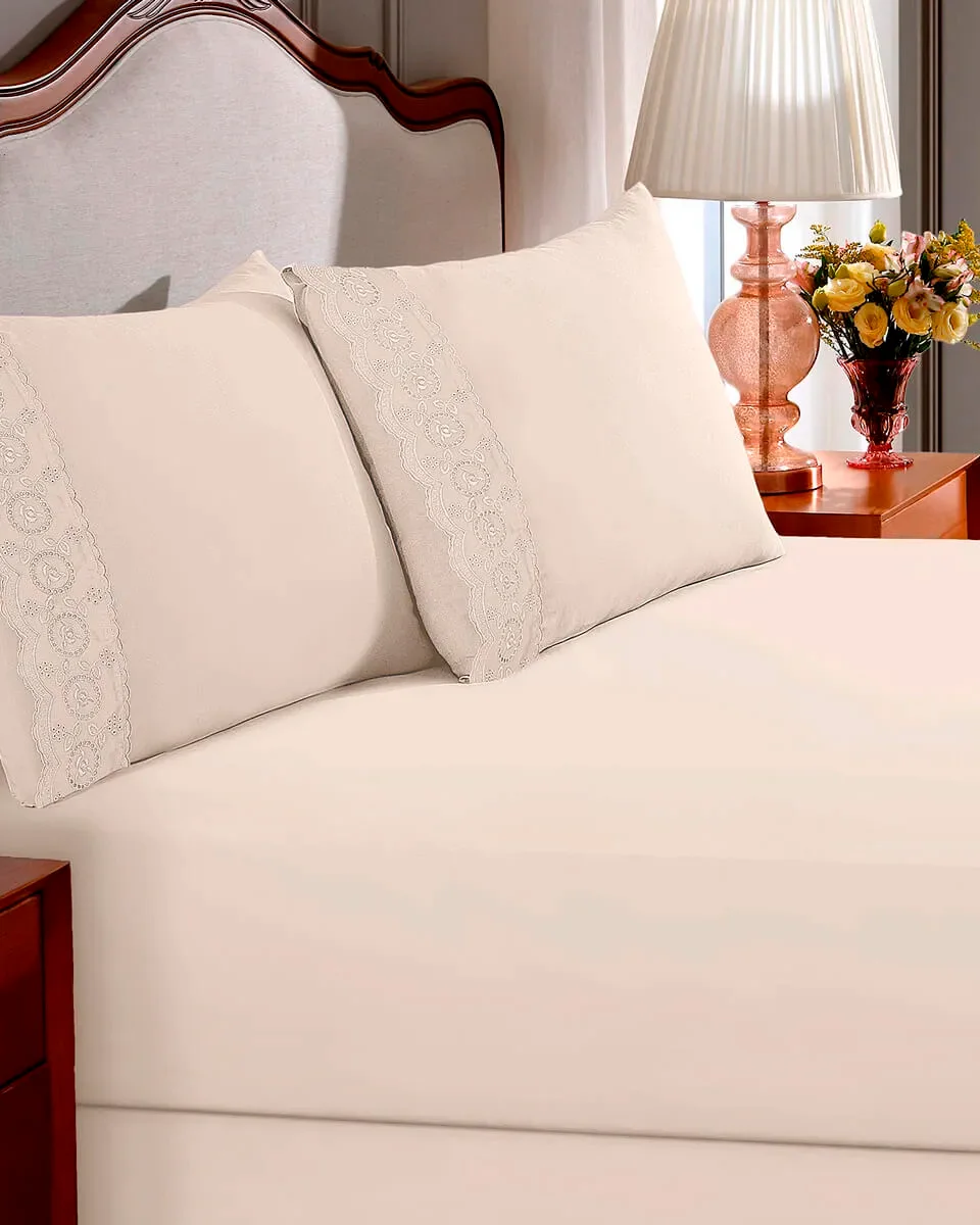 Buettner par fronha sonata renda janer c/2pcs — PEROLA (foto 1)