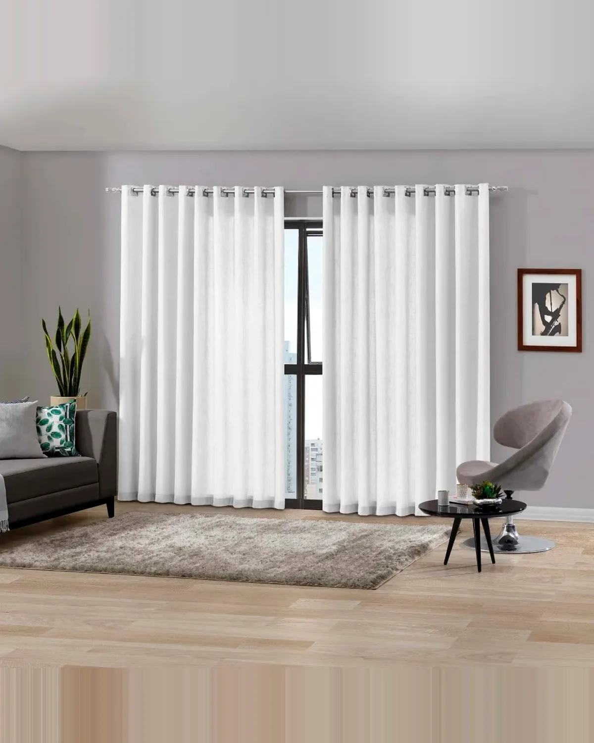 Bella janela cortina duo total monaco — BRANCO (foto 1)