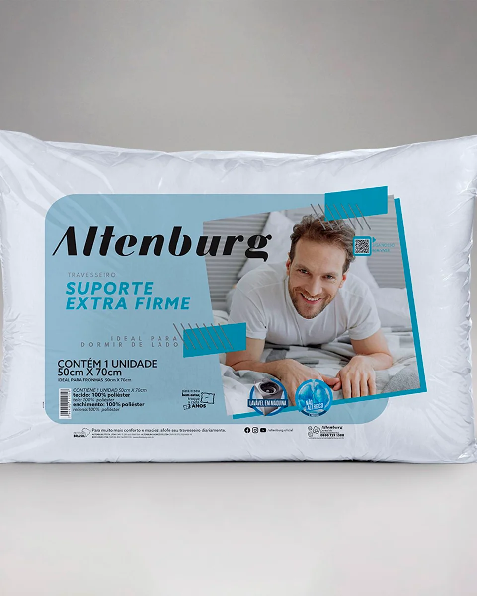Altenburg travesseiro suporte microfibra extra firme 145 fios — BRANCO (foto 1)