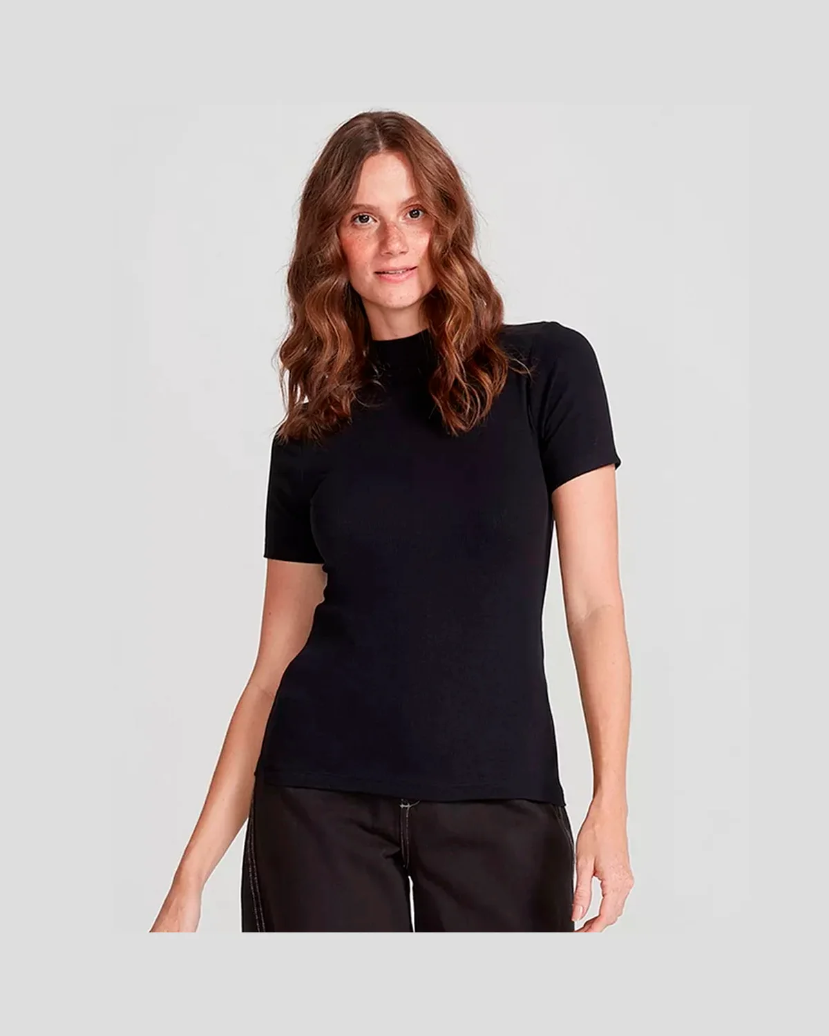 Hering blusa basica feminina gola alta em ribana canelada 4ezv (foto 1)