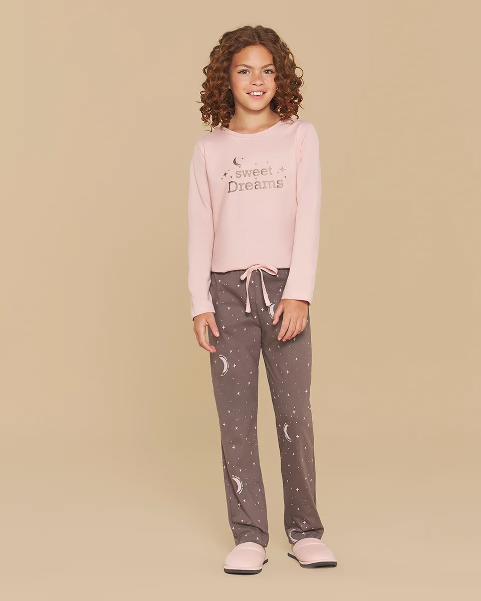 Sensare pijama longo feminino juvenil sweet dreams — ROSA (foto 1)