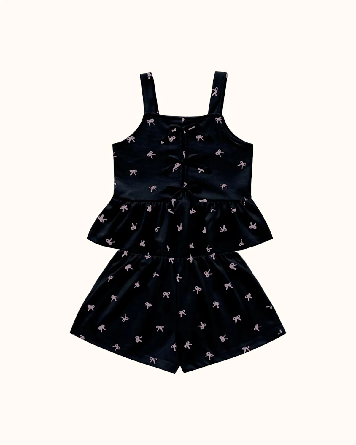Fakini conjunto infantil blusa e short em malha feminino (foto 1)