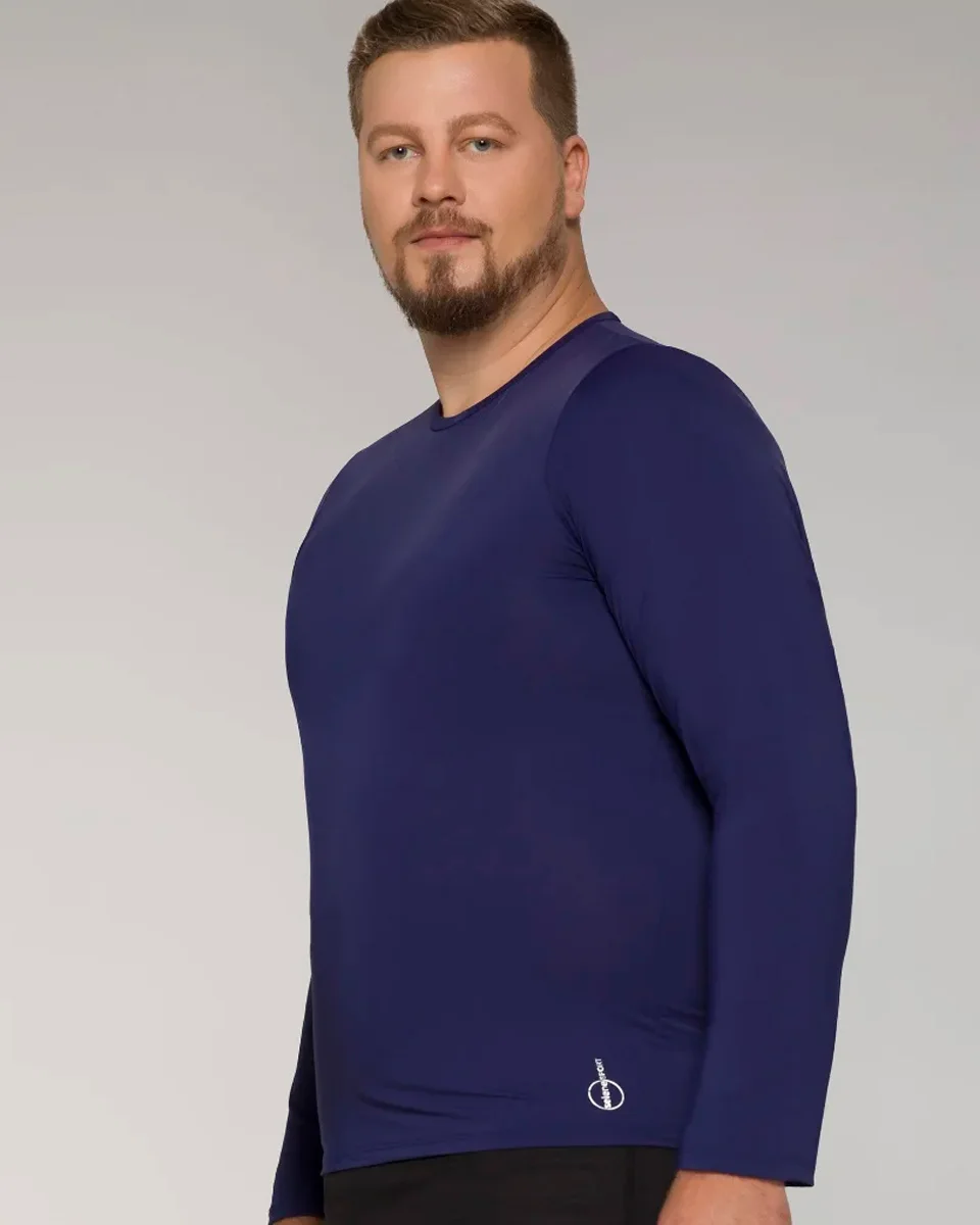 Selene camiseta masc manga longa protecao uv plus size (foto 3)