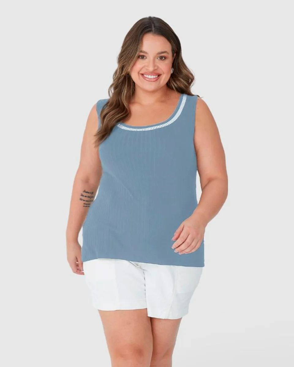 Malwee blusa basico(a) 1000123920 — AZUL CLARO (foto 1)