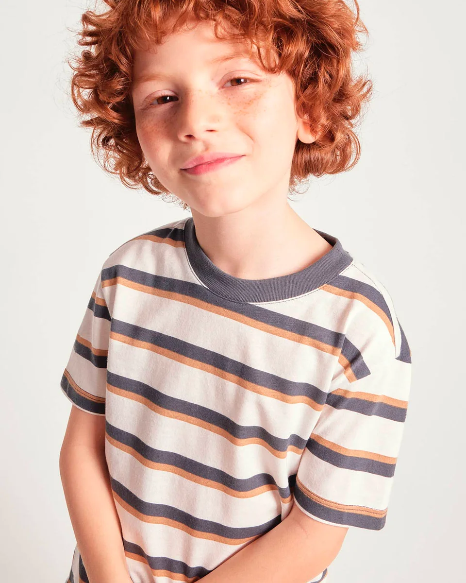 Hering kids camiseta masculina infantil 5dvx — LISTRADO OFF/MARROM (foto 3)