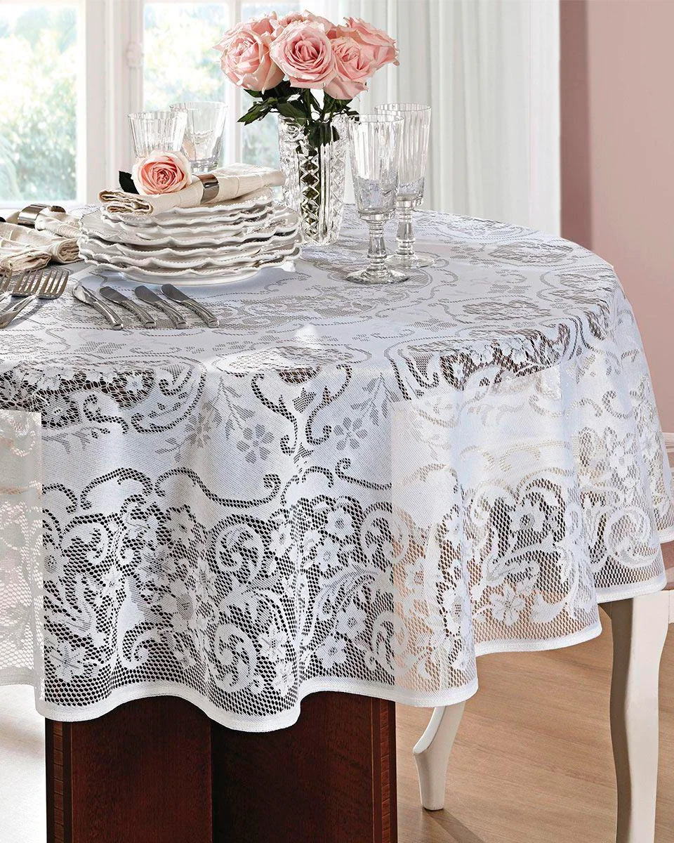 Lepper toalha de croche rosas — BRANCO (foto 1)