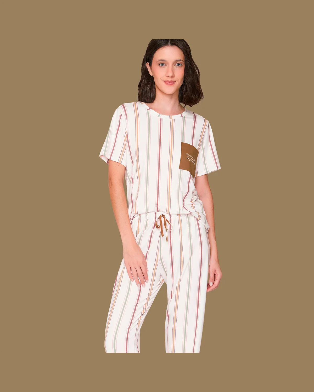 Lua luá pijama casual night breeze — LISTRADO (foto 1)