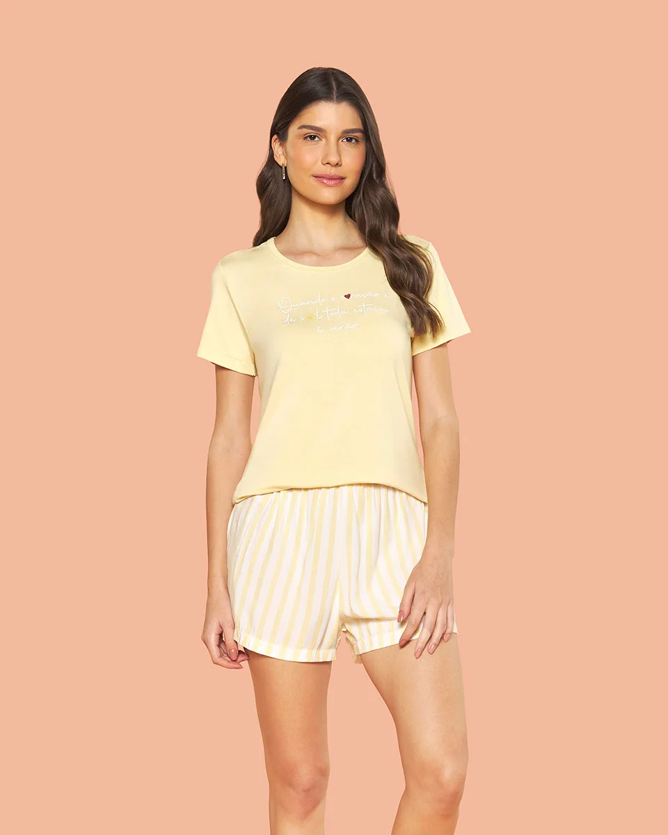 Sensare shortdoll fresh feminino adulto 130349 — AMARELO (foto 1)