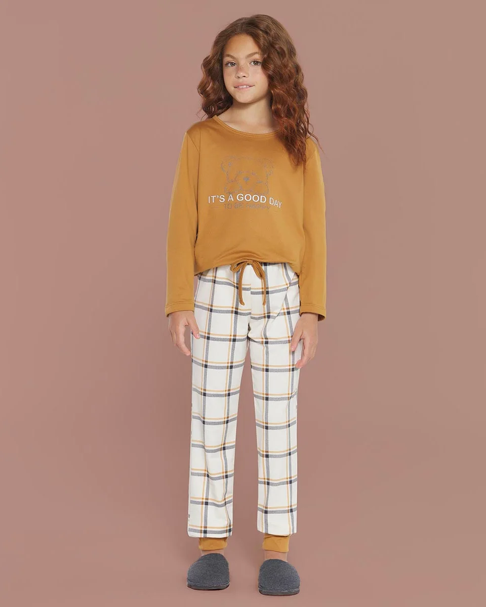 Sensare ted pijama longo fem infantil 140063 — CARAMELO (foto 1)