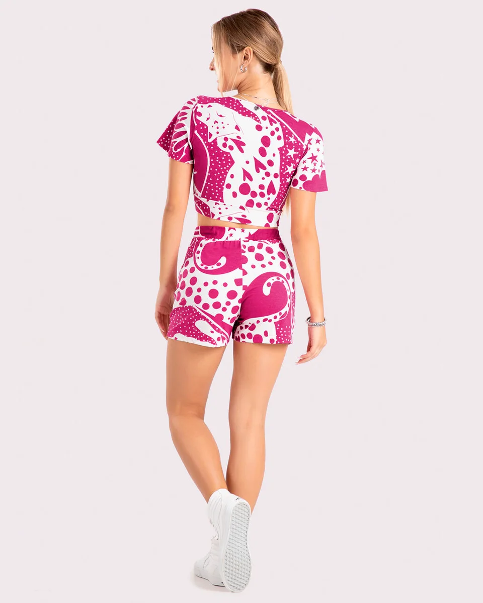 Lunender conjunto malha crepe mirage 45437 — PINK FELINE ROSA (foto 3)