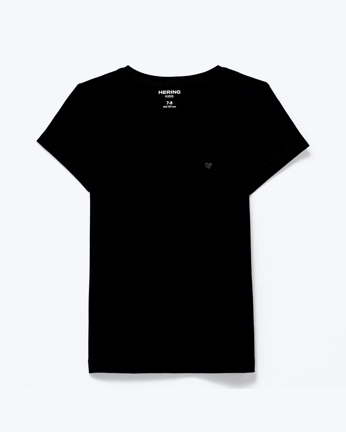 Hering kids blusa basica infantil menina manga curta slim com bordado coracao 5cmp — PRETO (foto 3)