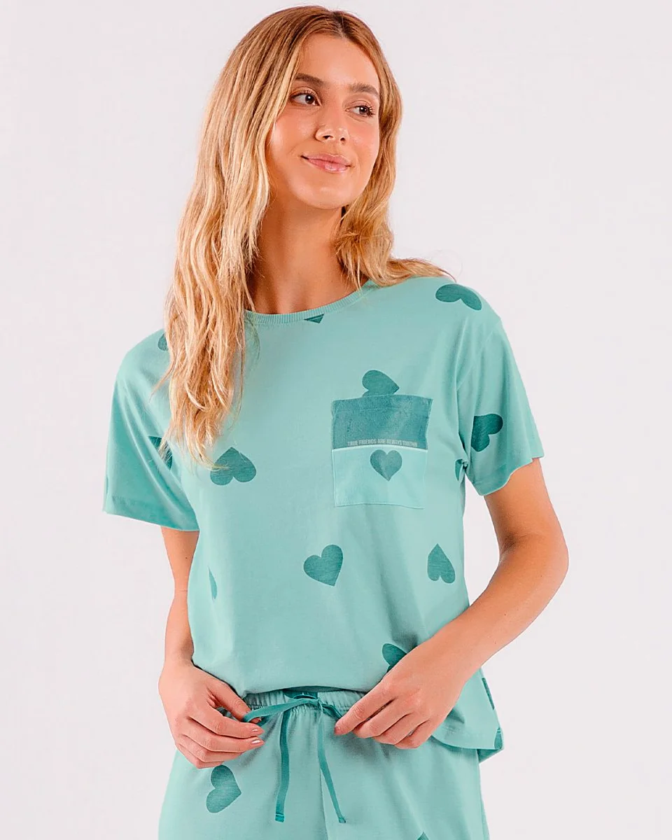 Cor com amor pijama feminino mga cta c/ calça 2010534 — VERDE (foto 2)
