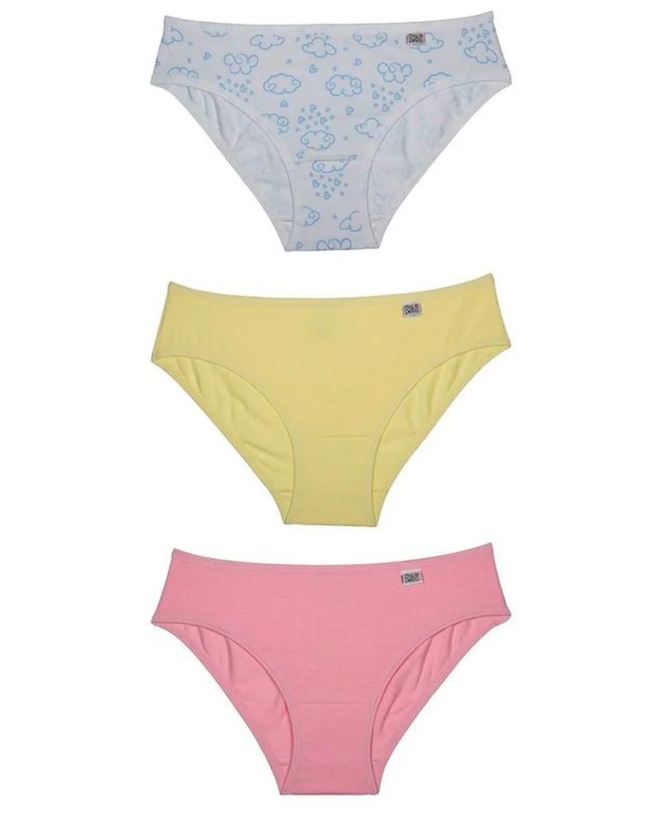 Delrio kit calcinha biquini infantil cotton 3 pecas (foto 1)