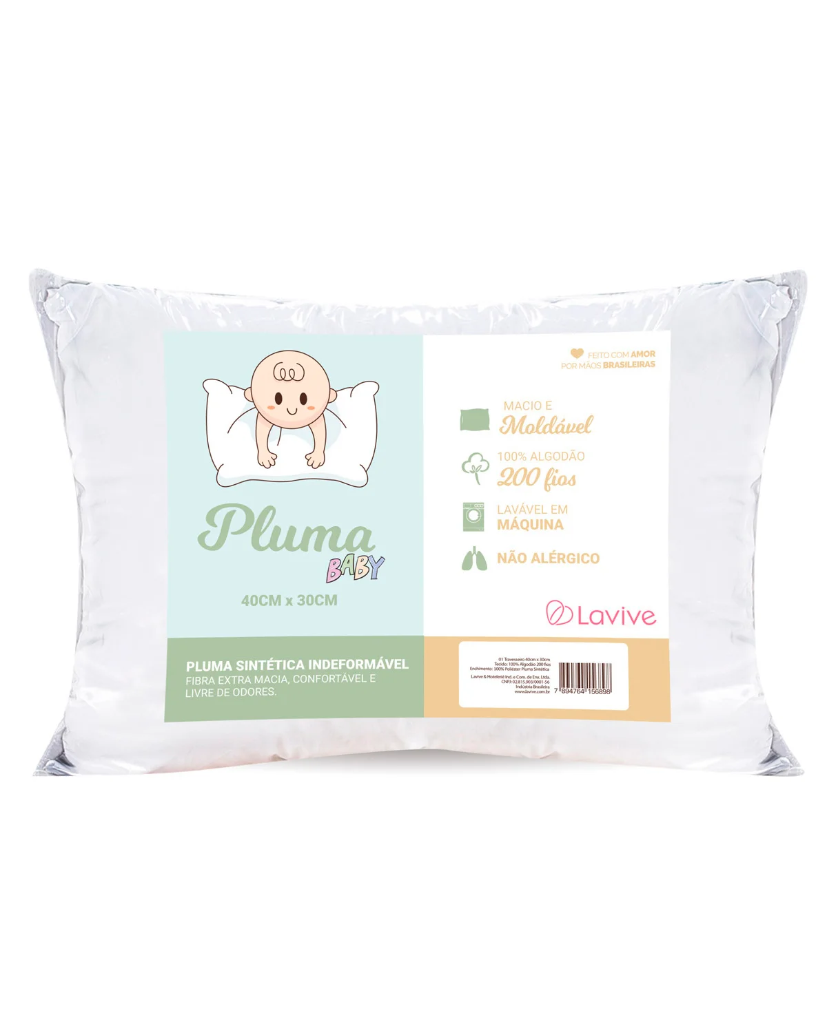 Lavive travesseiro toque de pluma baby — BRANCO (foto 1)