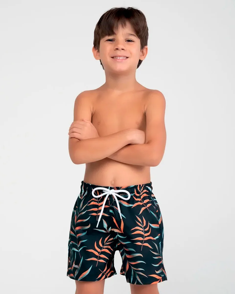 Mash short inf estampado 619.51 — FOLHAGEM PRETO (foto 1)