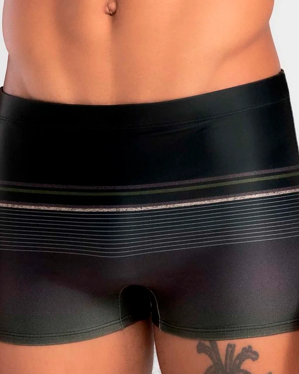 Mash sunga boxer estampada degrade listas hangloos hl3.94 — PRETO (foto 2)