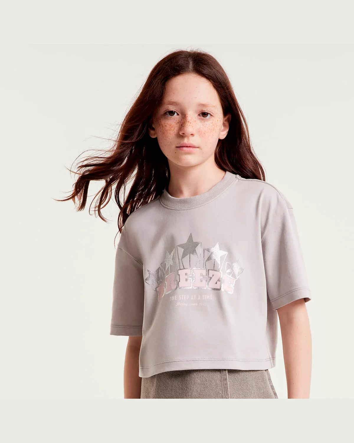 Hering blusa infantil menina super cotton estampada 5g8t — CINZA (foto 4)