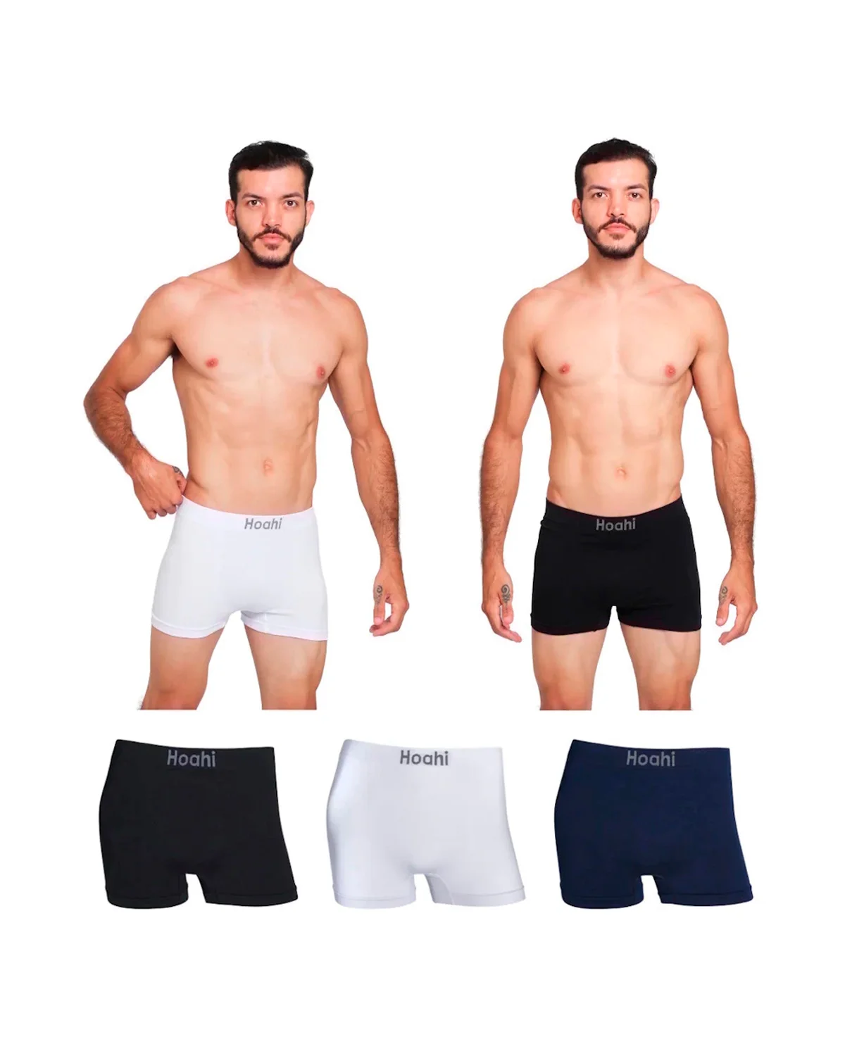 Hoahi kit 3x1 cueca boxer poliamida premium 016hob (foto 2)