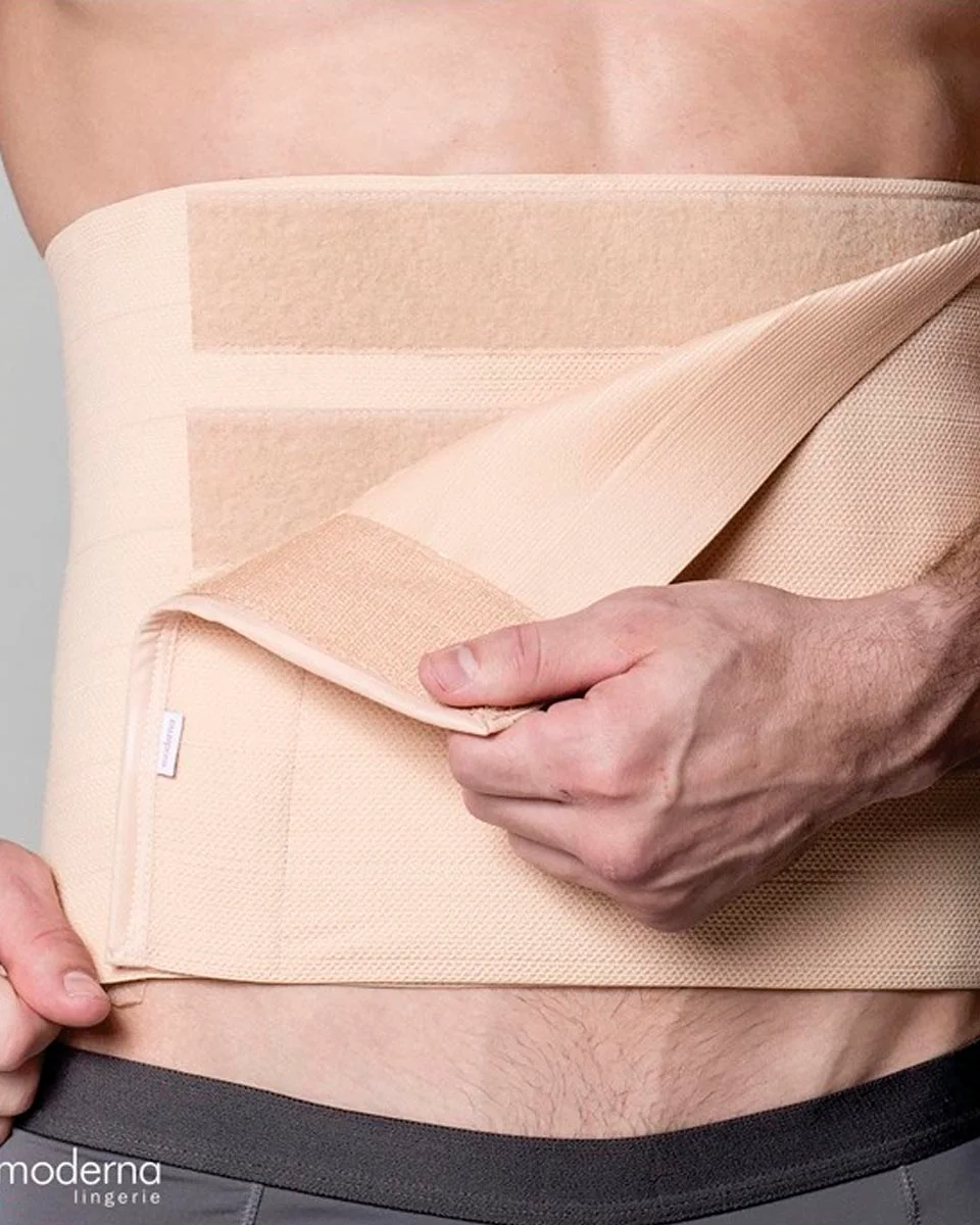 Cinta moderna faixa abdominal masc com fechamento em velcro — CHOCOLATE (foto 1)