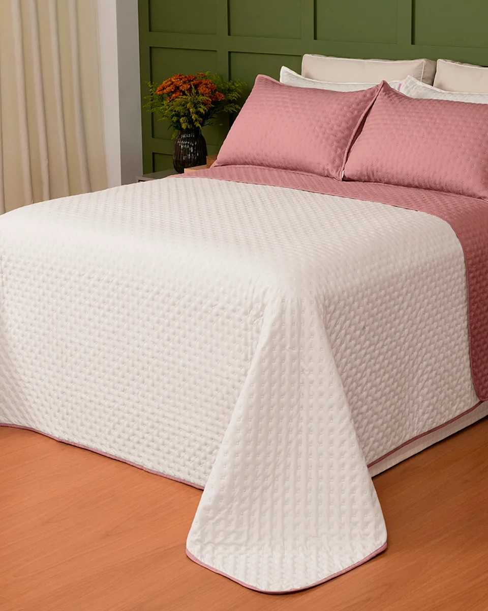 Lavive cobre leito comfy dupla face — ROSA ANTIGO/PALHA (foto 2)