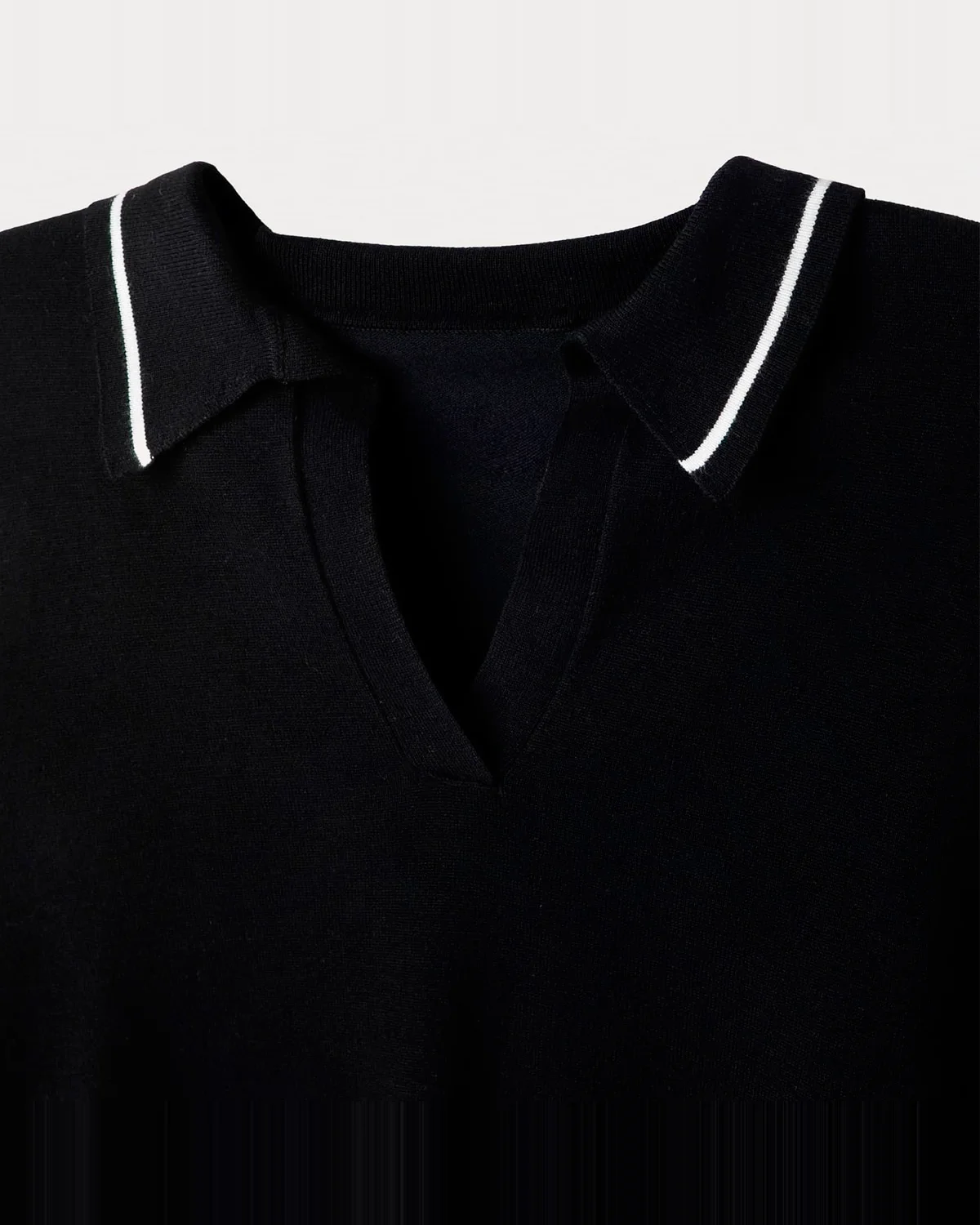 Hering camisa polo feminina curta em trico leve k6ny — PRETO (foto 3)